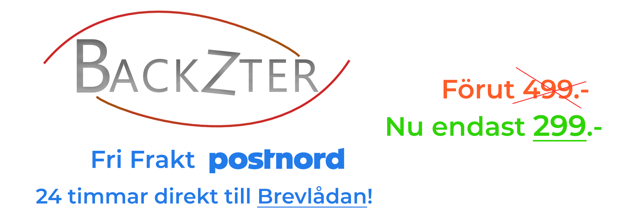 Backzter logga samt erbjudande